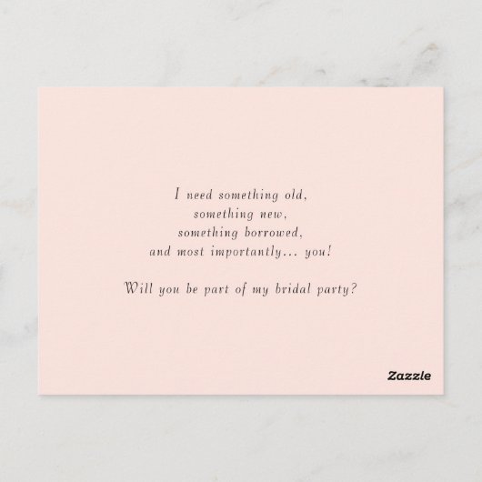 ロマンチックな花のあなたは私のブライズメイドになってくれますかカード ポストカード (裏面)