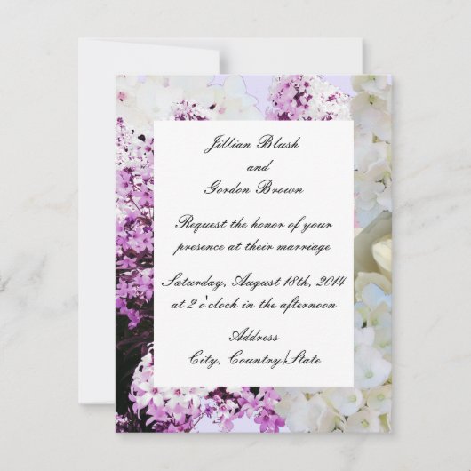 ロマンチックな花のウェディング招待状 招待状 (正面)