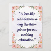 ロマンチックな花のウェディング招待状 招待状 (裏面)