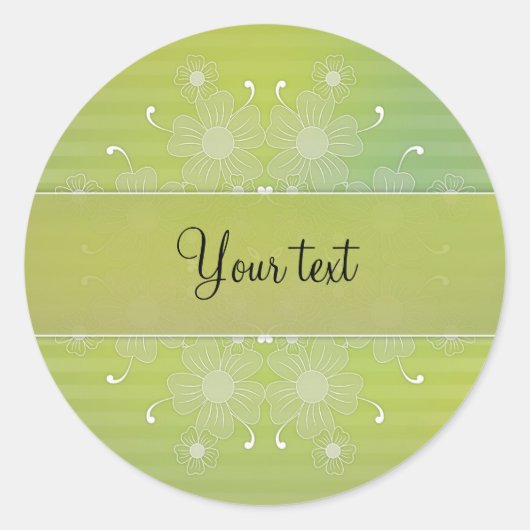 ロマンチックな花のデザイン ラウンドシール (正面)