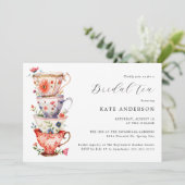 ロマンチックな花のブライダルティー 招待状 (スタンド正面)