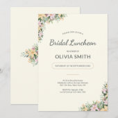 ロマンチックな花のブライダルランチョン招待状 招待状 (正面/裏面)