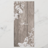 ロマンチックな花のプリント結婚を木のメニュー メニュー (裏面)