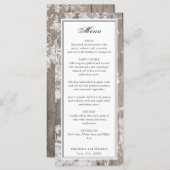 ロマンチックな花のプリント結婚を木のメニュー メニュー (正面/裏面)