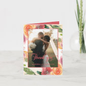 ロマンチックな花の写真 結婚式 折りたとう紙 サンキューカード (正面)