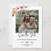 ロマンチックな花の写真 Save the Date テンプレート (正面)
