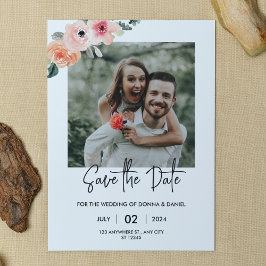 ロマンチックな花の写真 Save the Date テンプレート