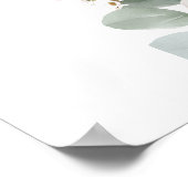 ロマンチックな花の水彩画のバラのウェルカム ポスター (角)