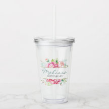 ロマンチックな花の水彩画の新婦付添人のギフト