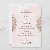 ロマンチックな花の結婚式招待状 招待状 (正面)