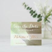 ロマンチックな花の詳細 – 日付を保存 案内ポストカード (スタンド正面)