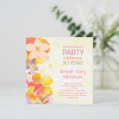 ロマンチックな花の30周年結婚記念パーティー 招待状 (スタンド正面)