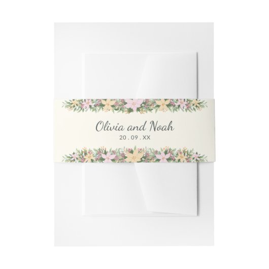 ロマンチックな花の 招待状ベリーバンド (正面例)