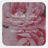 ロマンチックな花エレガントな結婚式 スクエアシール (正面)