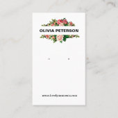 ロマンチックな花ジュエリーイヤリングディスプレイカード 名刺 (正面)