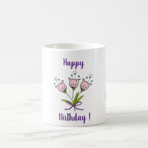 ロマンチックな花チューリップ誕生日ミニマルコーヒー コーヒーマグカップ