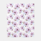 ロマンチックな花パターン フリースブランケット (正面)