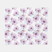 ロマンチックな花パターン フリースブランケット (正面(横))