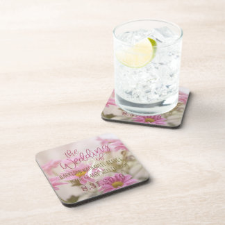 ロマンチックな花プラスチックコースターセットピンクデイジー コースター