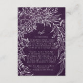 ロマンチックな花リースパープル結婚ズ エンクロージャーカード (正面)