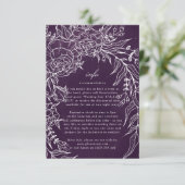 ロマンチックな花リースパープル結婚ズ エンクロージャーカード (スタンド正面)