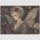 ロマンチックな花園のビンテージ・芍薬の妖精 薄葉紙 (正面)