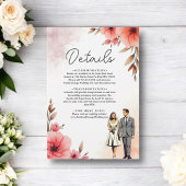 ロマンチックな花嫁と花婿の水彩のフローラ結婚 エンクロージャーカード