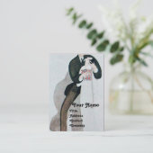 ロマンチックな花嫁 & 花婿 ウェディングパーティーのモノグラム 名刺 (スタンド正面)