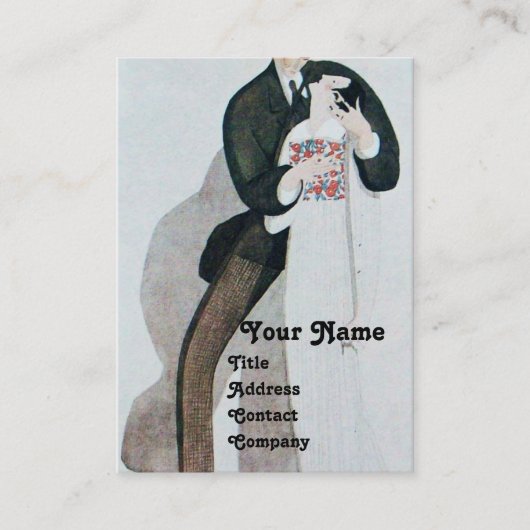 ロマンチックな花嫁 & 花婿 ウェディングパーティーのモノグラム 名刺 (正面)