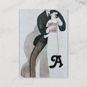 ロマンチックな花嫁 & 花婿 ウェディングパーティ モノグラム 名刺 (裏面)