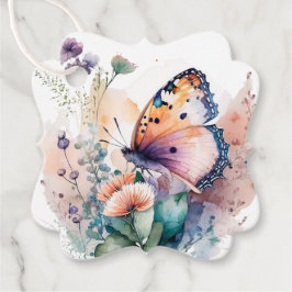 ロマンチックな花感謝してい蝶あなたのメッセージカード フェイバータグ