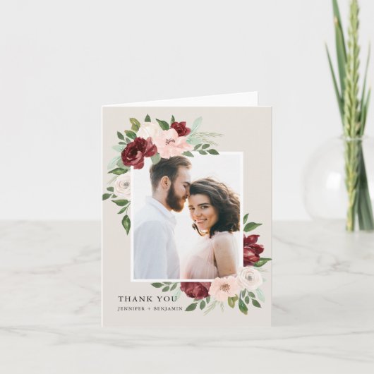 ロマンチックな花束 サンキューカード (正面)