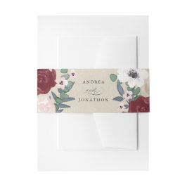 ロマンチックな花模様招待状用帯 招待状ベリーバンド