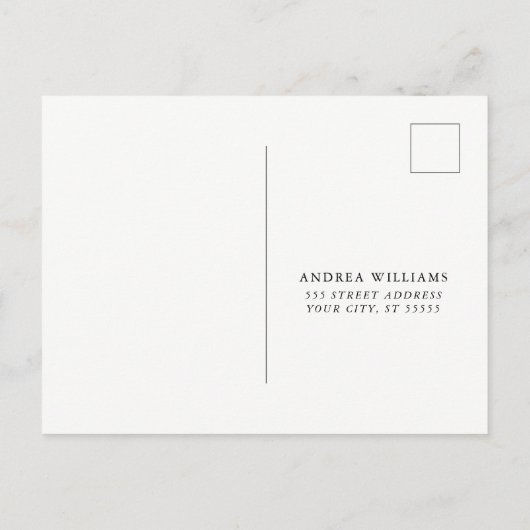 ロマンチックな花模様日付はがきを保存 案内ポストカード (裏面)