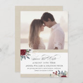 ロマンチックな花模様日付を保存 セーブザデート (正面/裏面)