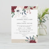 ロマンチックな花模様結婚式招待状 招待状 (スタンド正面)