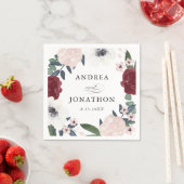 ロマンチックな花模様飲料ナプキン スタンダードカクテルナプキン (インサイチュ)