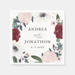 ロマンチックな花模様飲料ナプキン スタンダードカクテルナプキン