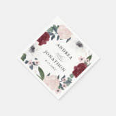 ロマンチックな花模様飲料ナプキン スタンダードカクテルナプキン (角)