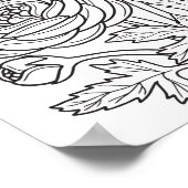 ロマンチックな花 – アドバンスドカラーリングページ ポスター (角)