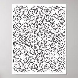 ロマンチックな花 – アドバンスドカラーリングページ ポスター
