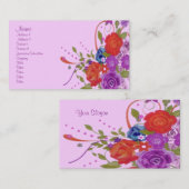 ロマンチックな花 名刺 (正面/裏面)