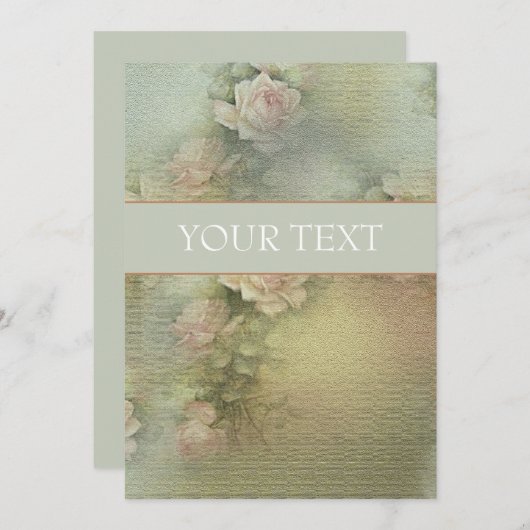 ロマンチックな花 – 招待状カード 招待状 (正面/裏面)