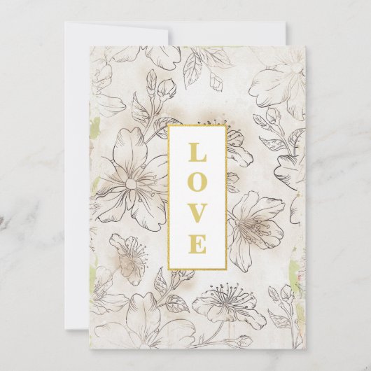 *~ロマンチックな花LOVE AR26 QR RSVP 結婚's 招待状 (正面)