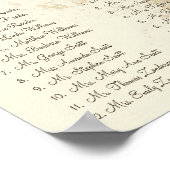 ロマンチックな茶色の渦巻きツリーの座席表12表 ポスター (角)