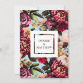 ロマンチックな菊のスパンシュガーブル救デート 招待状 (正面)