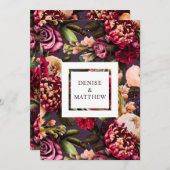 ロマンチックな菊の真夜中の梅救の日 招待状 (正面/裏面)