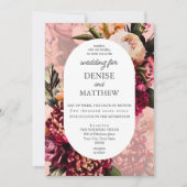 ロマンチックな菊オンアーモンドゴッサマーピンク 招待状 (正面)