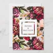 ロマンチックな菊オンカメオベージュ救デート 招待状 (正面)