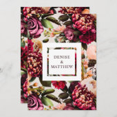 ロマンチックな菊オンカメオベージュ救デート 招待状 (正面/裏面)